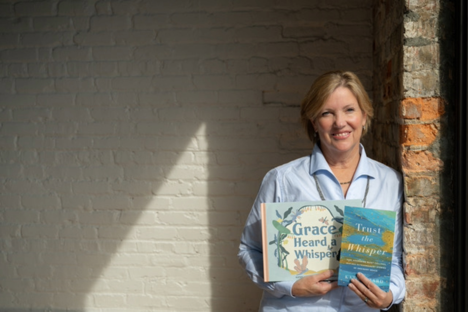 author Kathy Izard with her pair of Mommy and Me books