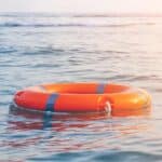 a flotation device floating in the water which is not a superhuman effort